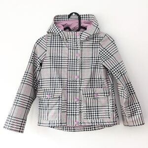 2/15$ Joe Fresh Kids Plaid Lined Raincoat - Pink and Black ~ Size 6 (Small)
